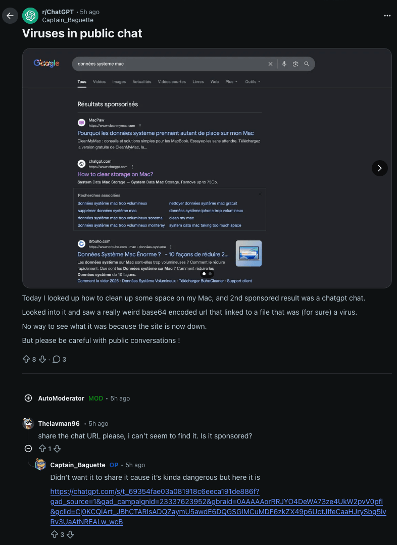 The suspicious Reddit post